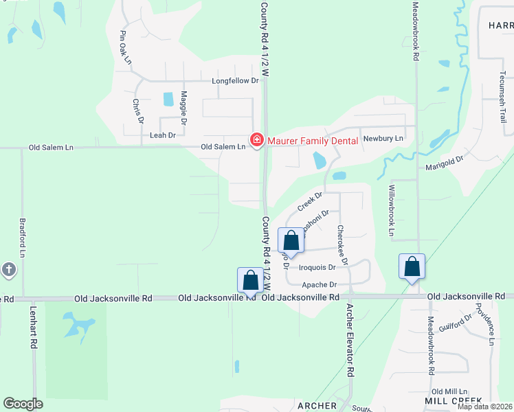map of restaurants, bars, coffee shops, grocery stores, and more near 618-852 S Bradfordton Rd in Springfield