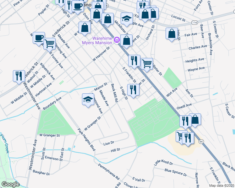 map of restaurants, bars, coffee shops, grocery stores, and more near 22 Beck Mill Rd in Hanover