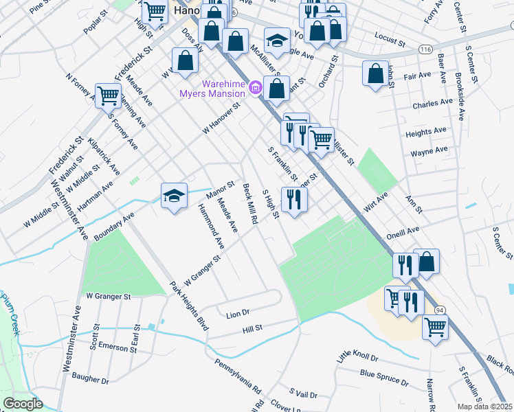 map of restaurants, bars, coffee shops, grocery stores, and more near 22 Beck Mill Rd in Hanover