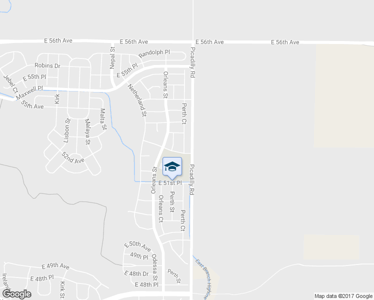 map of restaurants, bars, coffee shops, grocery stores, and more near 5234 Perth Court in Denver