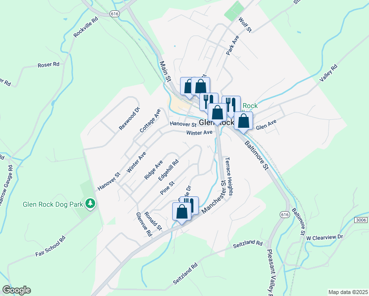 map of restaurants, bars, coffee shops, grocery stores, and more near 39 Hillside Terrace in Glen Rock