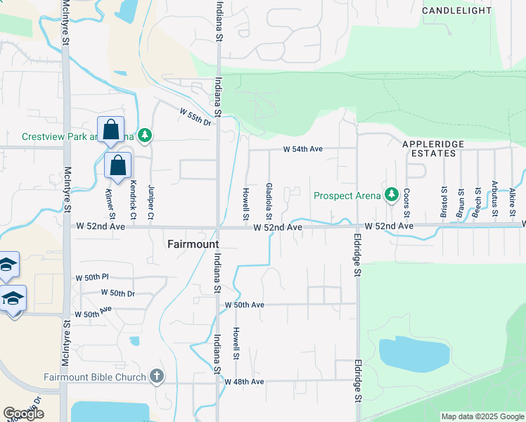 map of restaurants, bars, coffee shops, grocery stores, and more near 5270 Gladiola Street in Arvada