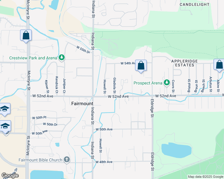 map of restaurants, bars, coffee shops, grocery stores, and more near 5270 Gladiola Street in Arvada