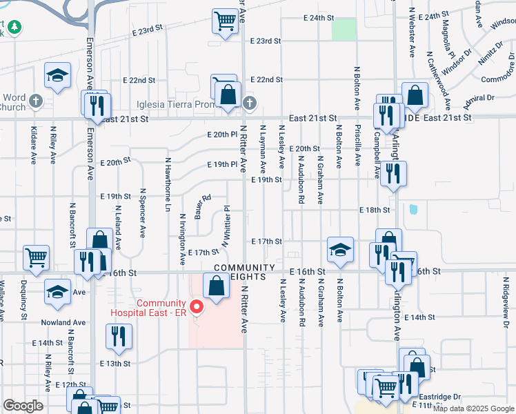 map of restaurants, bars, coffee shops, grocery stores, and more near 1804 North Layman Avenue in Indianapolis