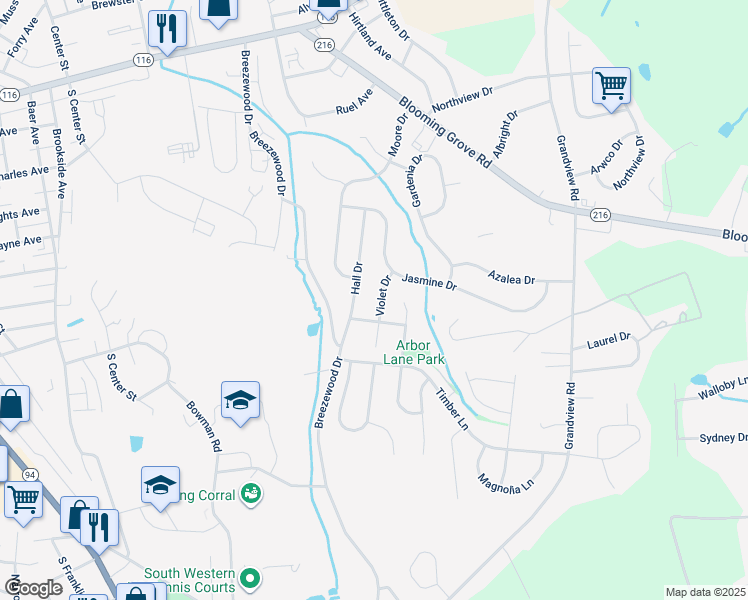 map of restaurants, bars, coffee shops, grocery stores, and more near 17 Violet Dr in Hanover