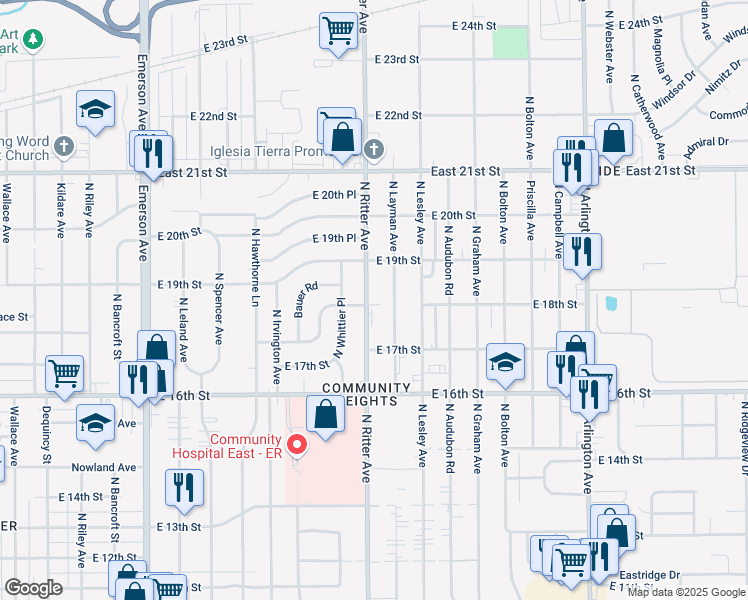 map of restaurants, bars, coffee shops, grocery stores, and more near 1804 North Layman Avenue in Indianapolis