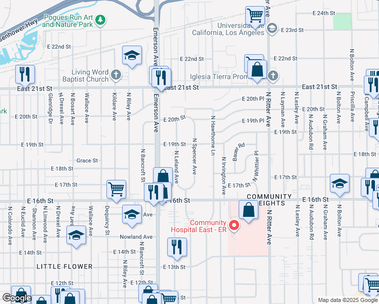 map of restaurants, bars, coffee shops, grocery stores, and more near 1820 N Spencer Ave in Indianapolis