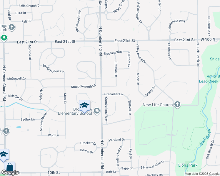 map of restaurants, bars, coffee shops, grocery stores, and more near 11735 Serenity Lane in Indianapolis