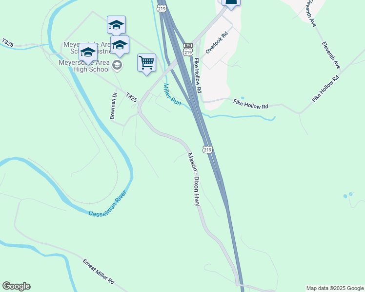 map of restaurants, bars, coffee shops, grocery stores, and more near 7468 Mason - Dixon Highway in Meyersdale