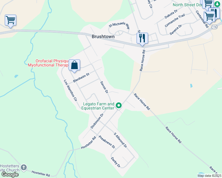 map of restaurants, bars, coffee shops, grocery stores, and more near 10 Sacramento Court in Hanover