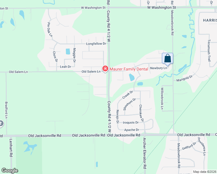 map of restaurants, bars, coffee shops, grocery stores, and more near 1 Pajim Lane in Springfield