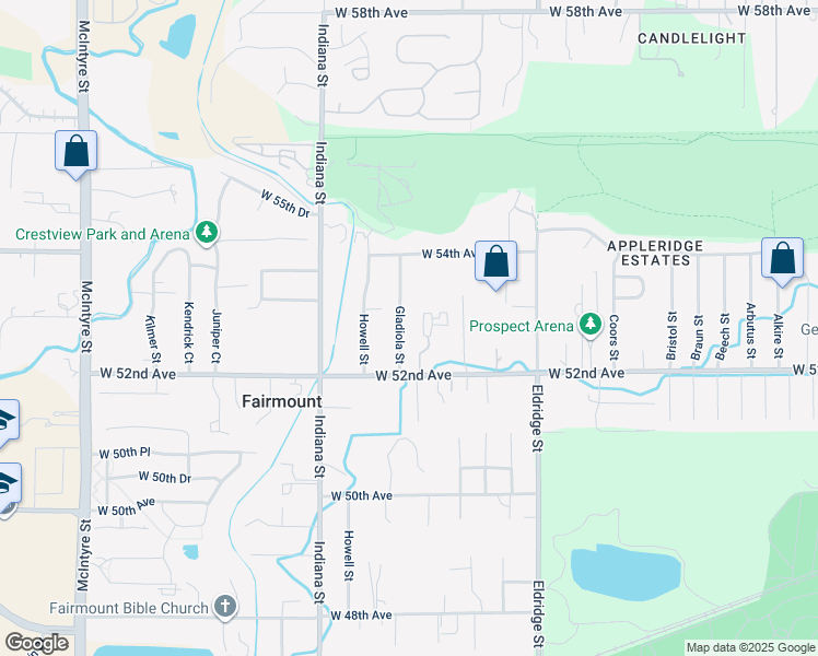 map of restaurants, bars, coffee shops, grocery stores, and more near 5270 Gladiola Street in Arvada