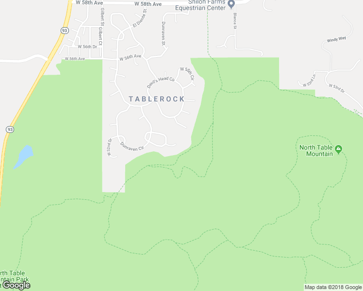 map of restaurants, bars, coffee shops, grocery stores, and more near 19034 West 53rd Drive in Golden