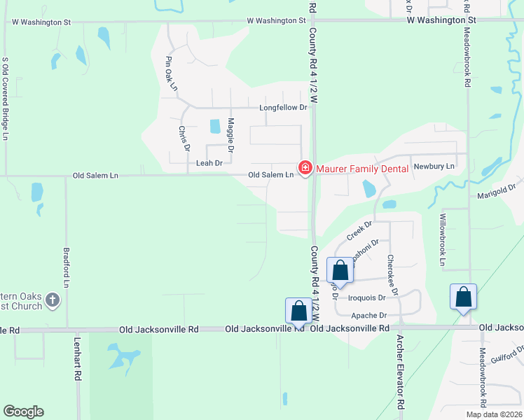 map of restaurants, bars, coffee shops, grocery stores, and more near 1-13 Pajim Lane in Springfield