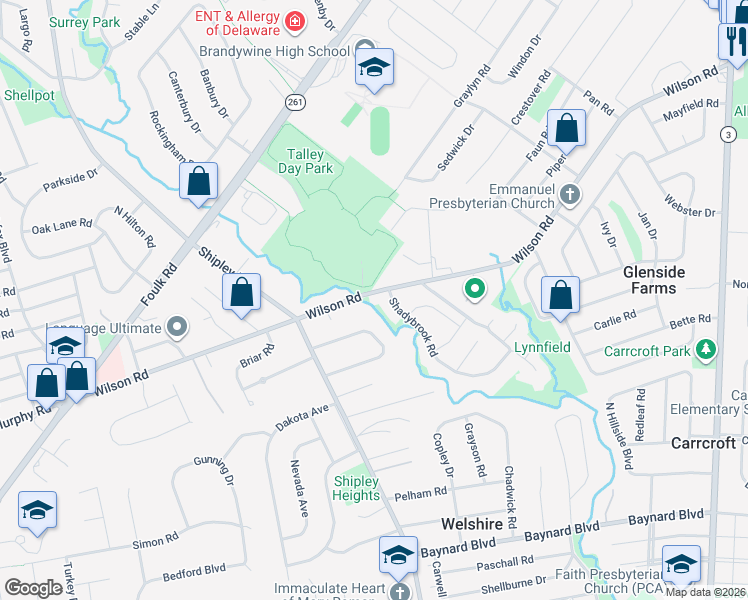 map of restaurants, bars, coffee shops, grocery stores, and more near 816 Wilson Road in Wilmington