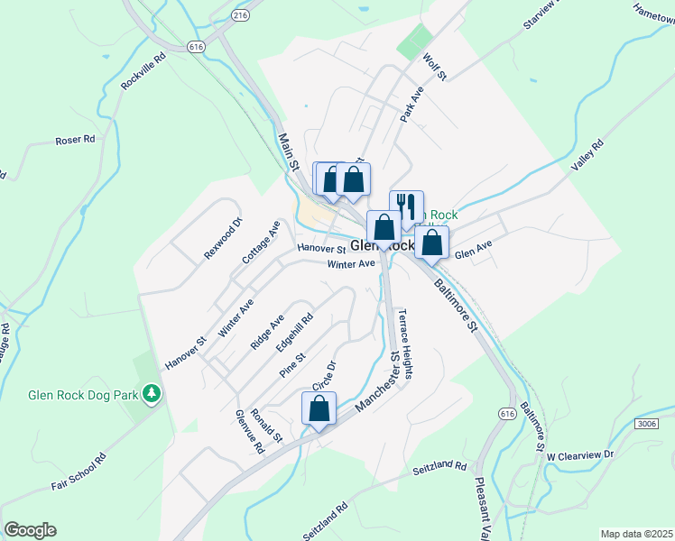 map of restaurants, bars, coffee shops, grocery stores, and more near 14 Winter Avenue in Glen Rock