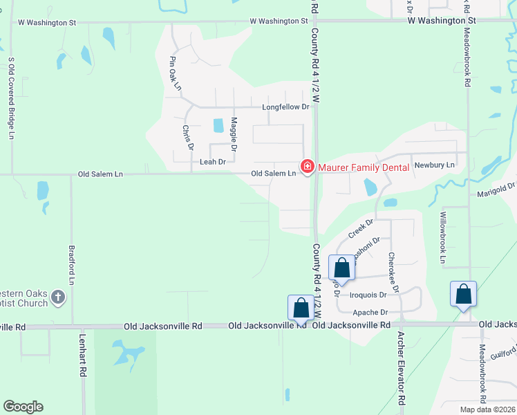 map of restaurants, bars, coffee shops, grocery stores, and more near 1-13 Pajim Lane in Springfield