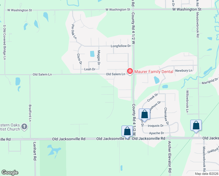 map of restaurants, bars, coffee shops, grocery stores, and more near 1-13 Pajim Lane in Springfield