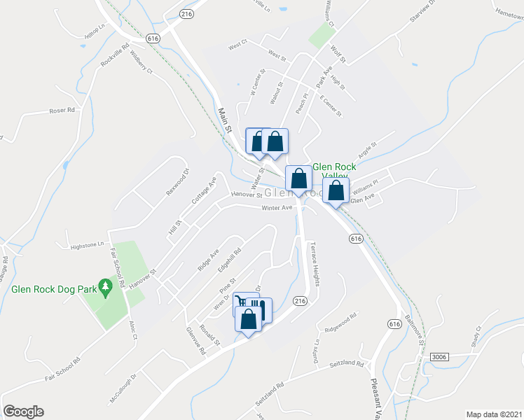 map of restaurants, bars, coffee shops, grocery stores, and more near 14 Winter Avenue in Glen Rock