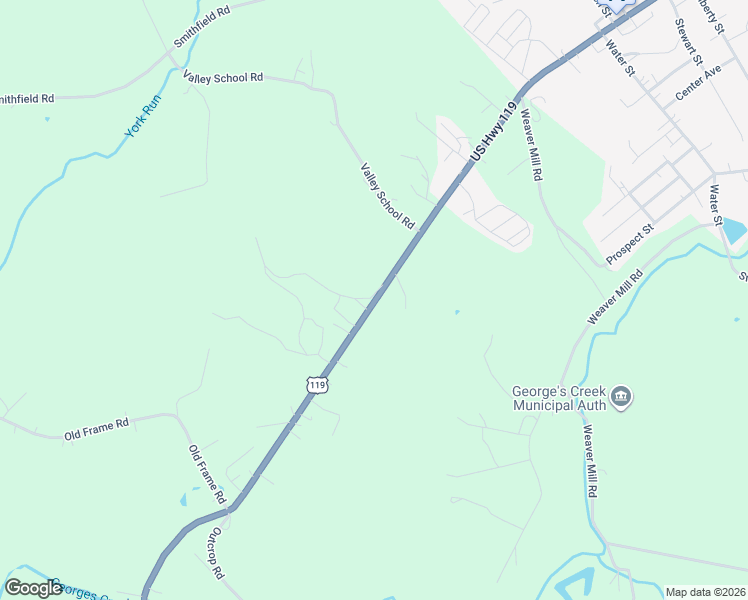 map of restaurants, bars, coffee shops, grocery stores, and more near U.S. 119 in Smithfield