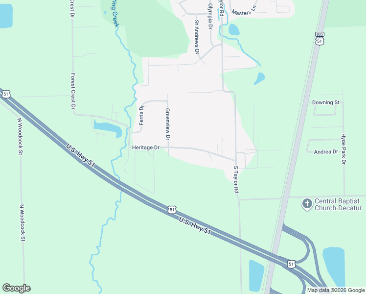 map of restaurants, bars, coffee shops, grocery stores, and more near 1501-1847 Heritage Drive in Decatur