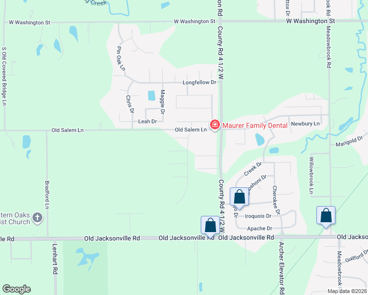 map of restaurants, bars, coffee shops, grocery stores, and more near 1-13 Pajim Lane in Springfield