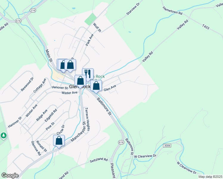 map of restaurants, bars, coffee shops, grocery stores, and more near 31 Glen Avenue in Glen Rock