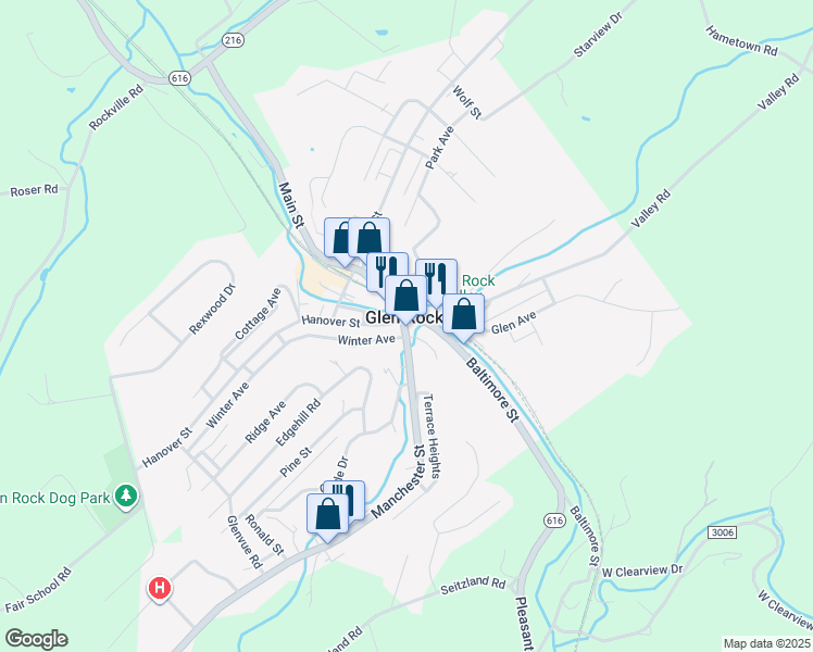 map of restaurants, bars, coffee shops, grocery stores, and more near 8 Manchester Street in Glen Rock