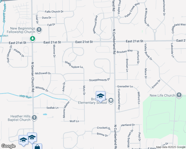 map of restaurants, bars, coffee shops, grocery stores, and more near 11528 Brook Bay Circle in Indianapolis