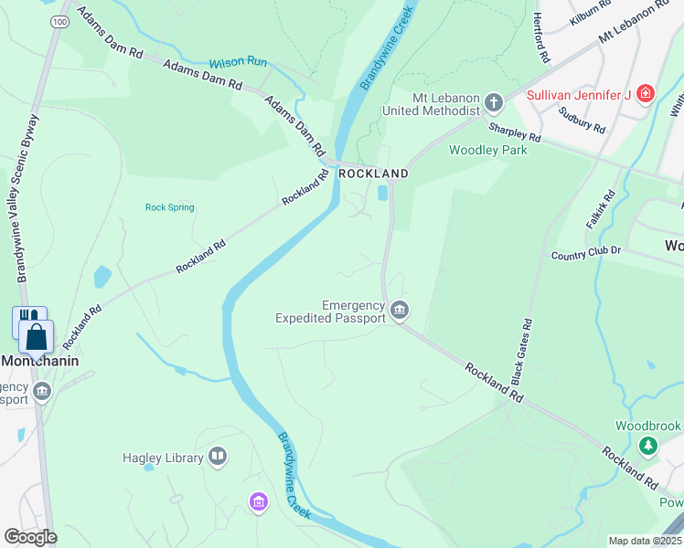 map of restaurants, bars, coffee shops, grocery stores, and more near 45 Millstone Lane in New Castle County