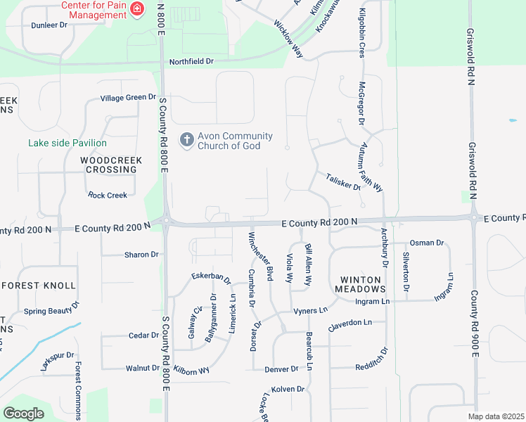 map of restaurants, bars, coffee shops, grocery stores, and more near 8285 Terryglass Ct in Avon