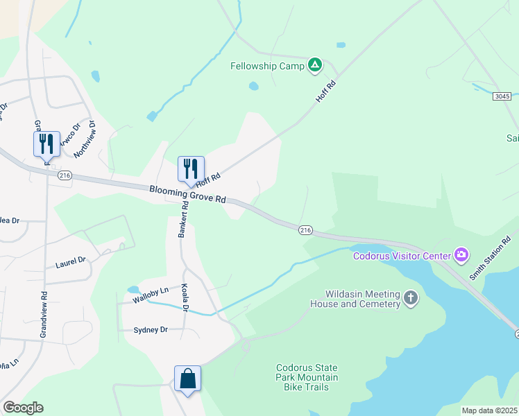 map of restaurants, bars, coffee shops, grocery stores, and more near 766 Blooming Grove Road in Hanover
