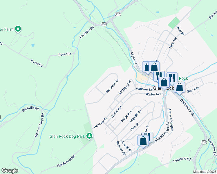 map of restaurants, bars, coffee shops, grocery stores, and more near 2994 Rexwood Drive in Glen Rock