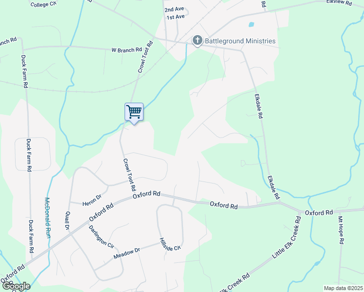 map of restaurants, bars, coffee shops, grocery stores, and more near 230 Highland View Drive in Lincoln University