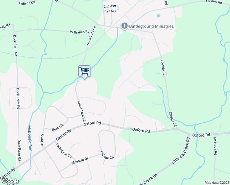 map of restaurants, bars, coffee shops, grocery stores, and more near 230 Highland View Drive in Lincoln University