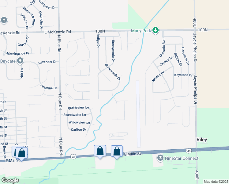 map of restaurants, bars, coffee shops, grocery stores, and more near 609 Streamside Drive in Greenfield