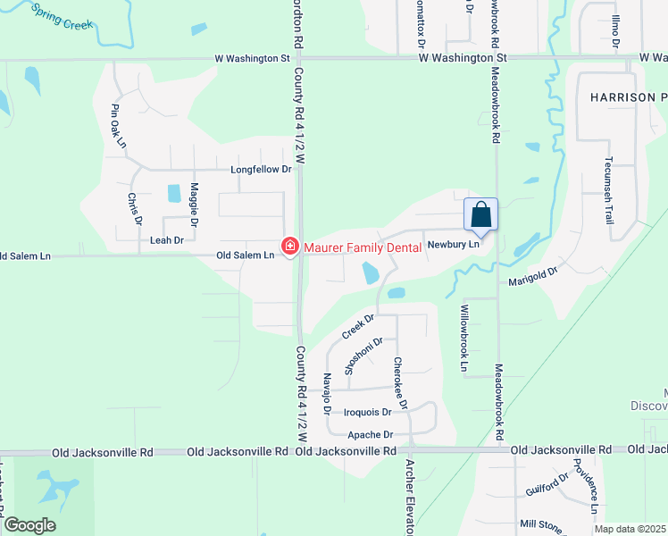 map of restaurants, bars, coffee shops, grocery stores, and more near 502 Chatsworth Court in Springfield