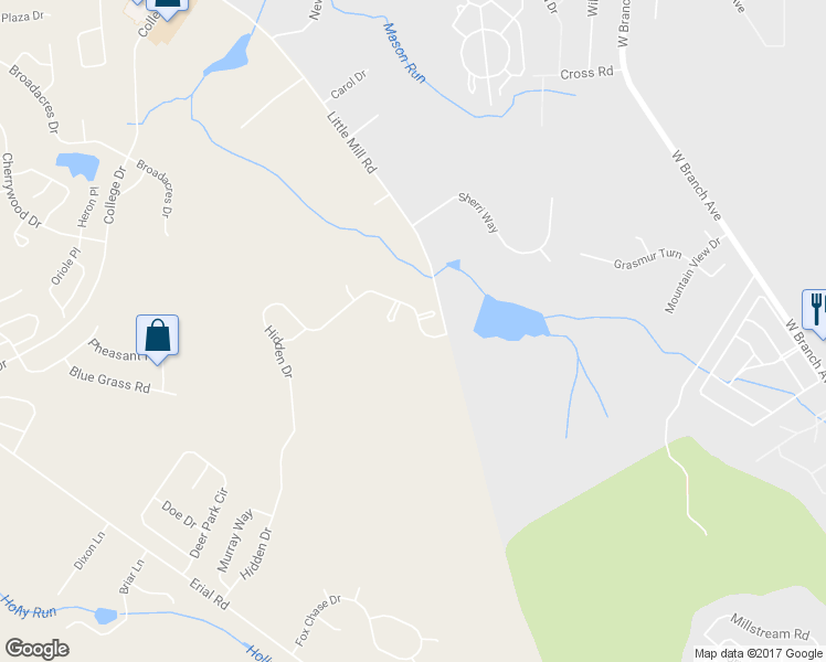 map of restaurants, bars, coffee shops, grocery stores, and more near 348 Hidden Drive in Camden County