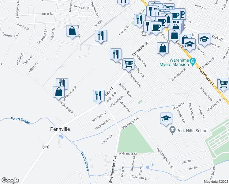 map of restaurants, bars, coffee shops, grocery stores, and more near 2 Stuart Avenue in Hanover