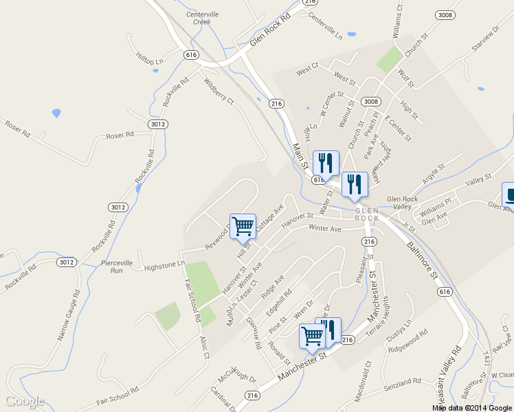 map of restaurants, bars, coffee shops, grocery stores, and more near 2981 Rexwood Dr in Glen Rock