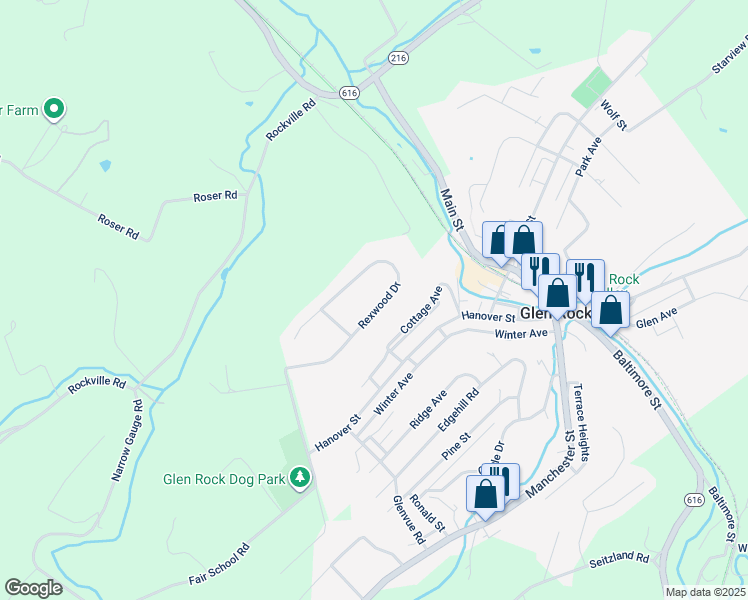 map of restaurants, bars, coffee shops, grocery stores, and more near 2994 Rexwood Drive in Glen Rock