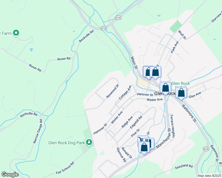 map of restaurants, bars, coffee shops, grocery stores, and more near 2964 Rexwood Drive in Glen Rock