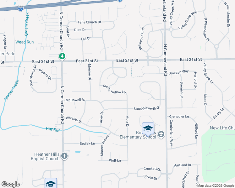map of restaurants, bars, coffee shops, grocery stores, and more near 11426 McDowell Drive in Indianapolis