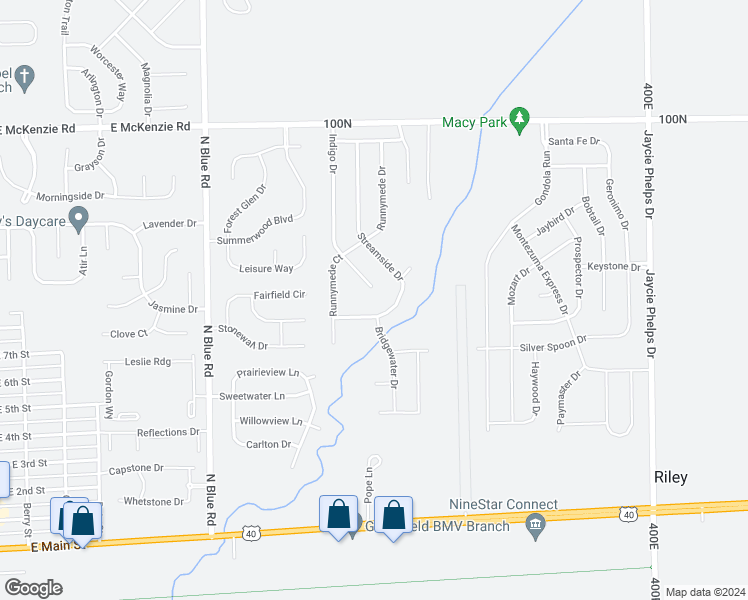 map of restaurants, bars, coffee shops, grocery stores, and more near 648 Indigo Court in Greenfield