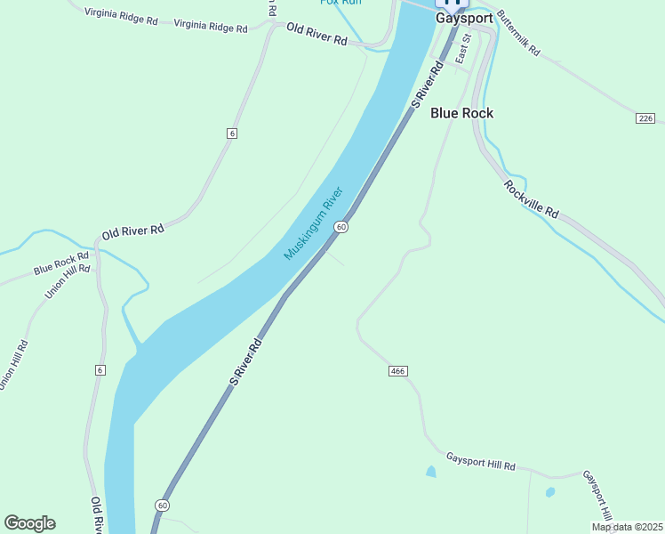 map of restaurants, bars, coffee shops, grocery stores, and more near 9230 South River Road in McConnelsville