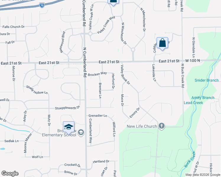 map of restaurants, bars, coffee shops, grocery stores, and more near 1931 Herford Drive in Indianapolis