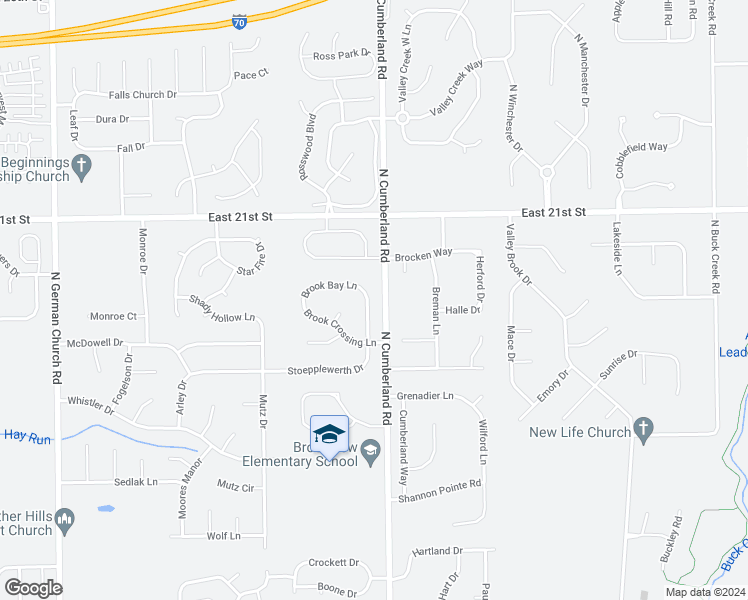 map of restaurants, bars, coffee shops, grocery stores, and more near 1911 Brook Crossing Way in Indianapolis