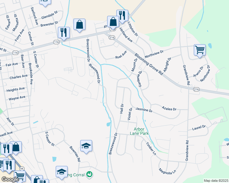map of restaurants, bars, coffee shops, grocery stores, and more near 209 Moore Drive in Hanover