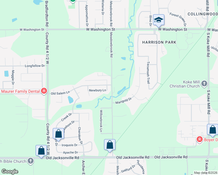 map of restaurants, bars, coffee shops, grocery stores, and more near 418 Oxley Drive in Springfield