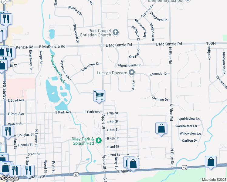 map of restaurants, bars, coffee shops, grocery stores, and more near 914 Cortland Court in Greenfield
